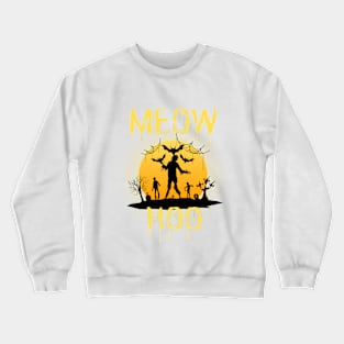 A cat and an owl- halloween Crewneck Sweatshirt